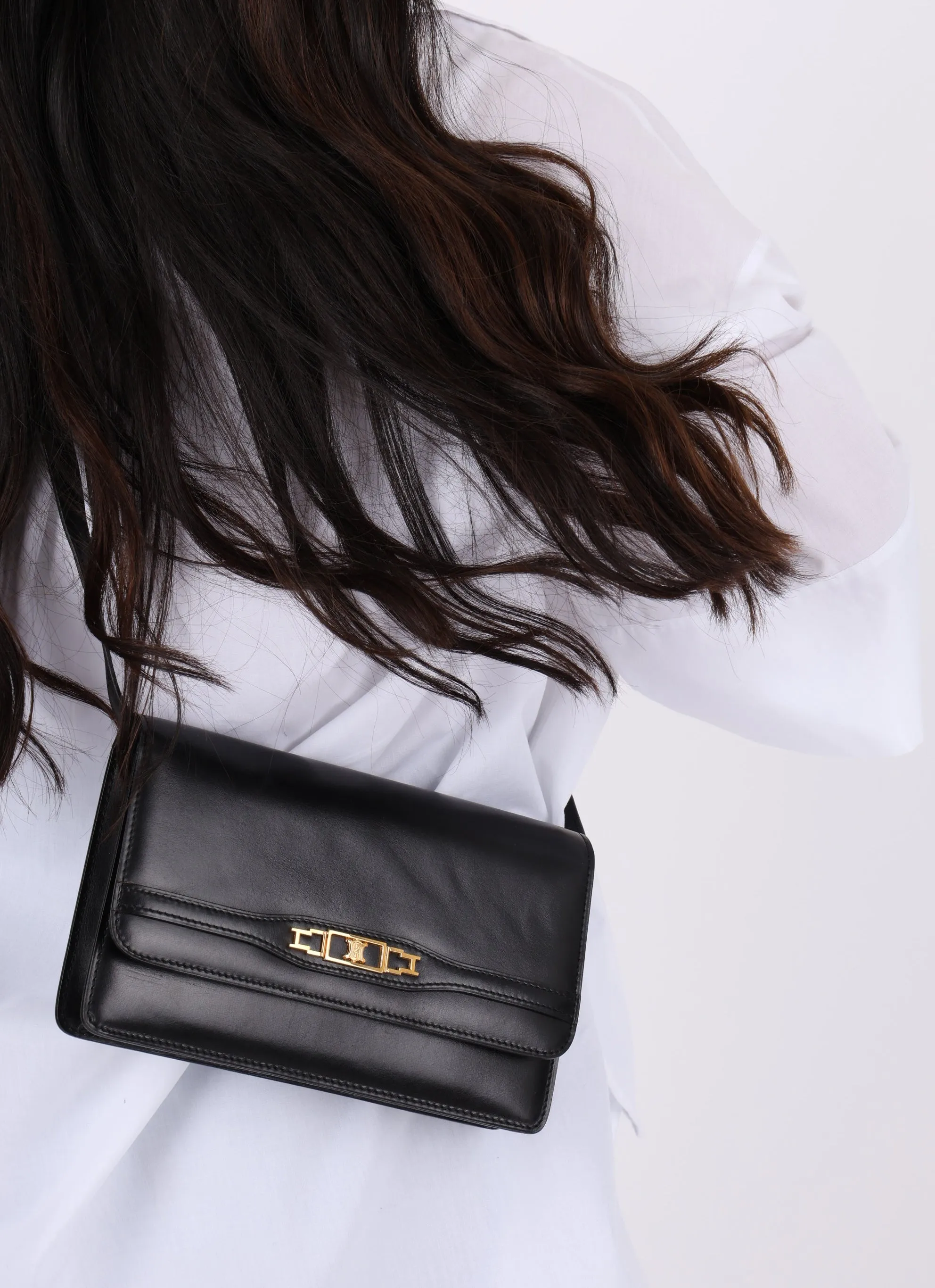 Celine Triomphe Box Calf Shoulder Bag