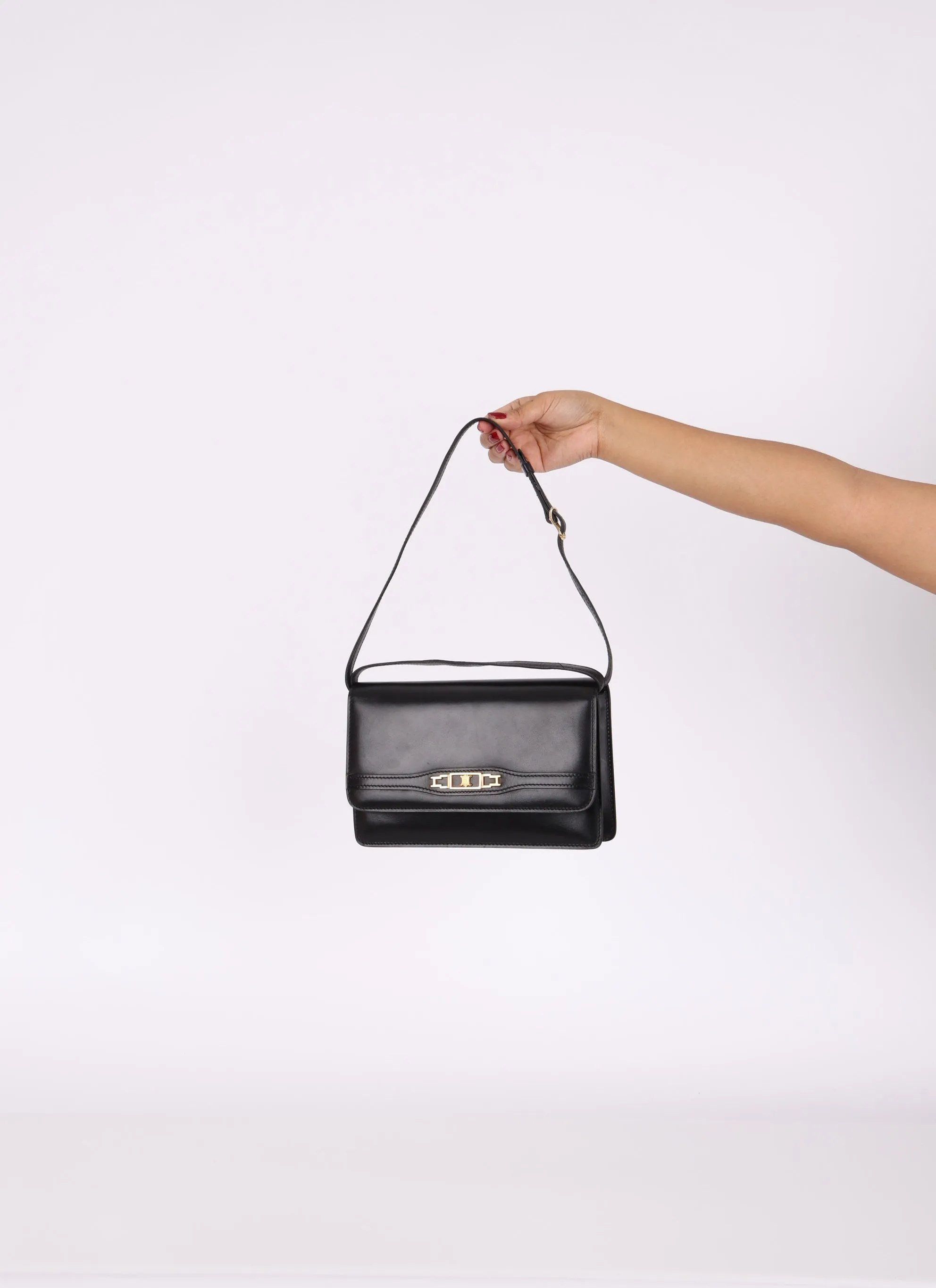 Celine Triomphe Box Calf Shoulder Bag