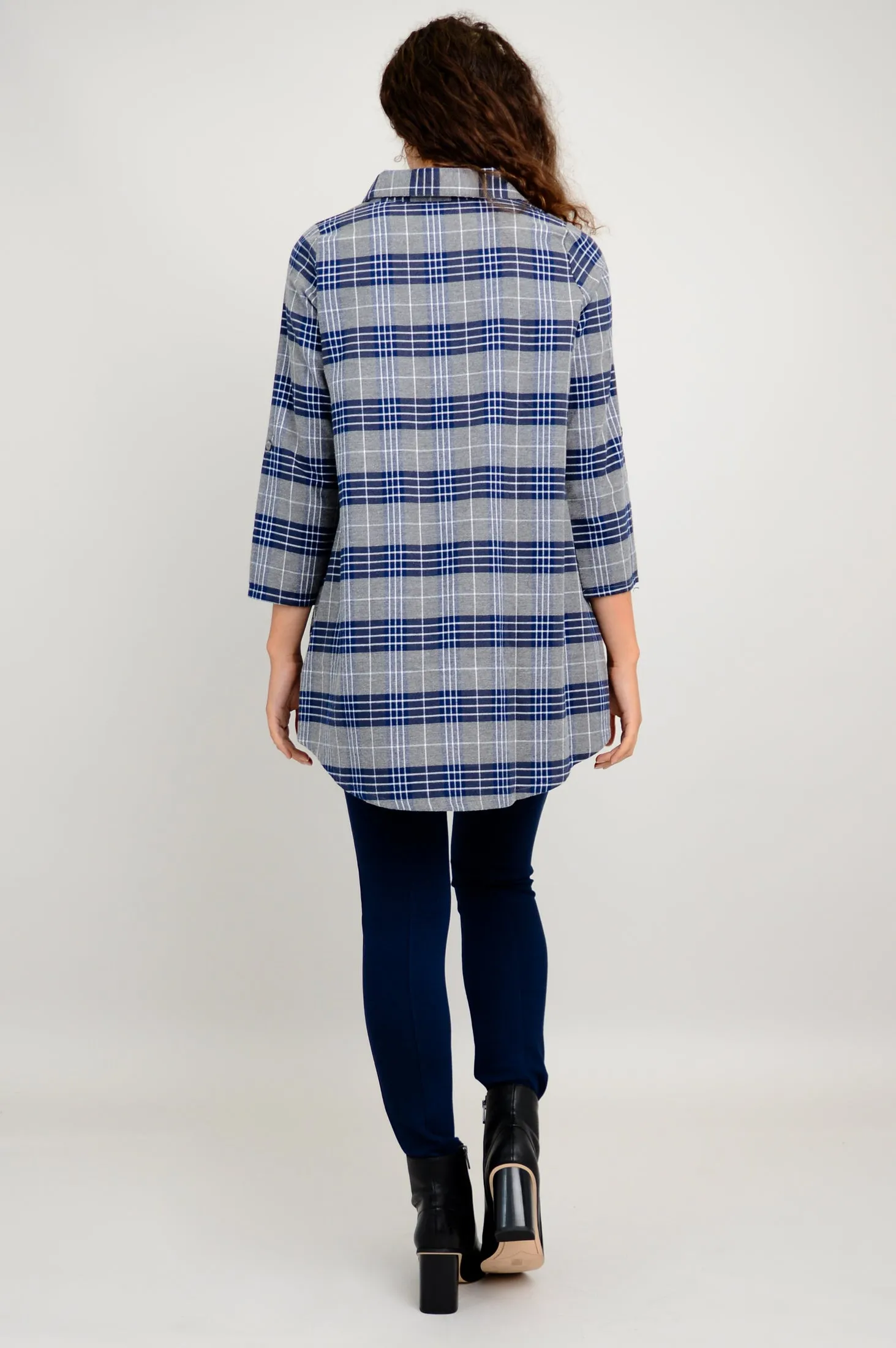 Celine Tunic, Spruce Plaid, Cotton Flannel - Final Sale