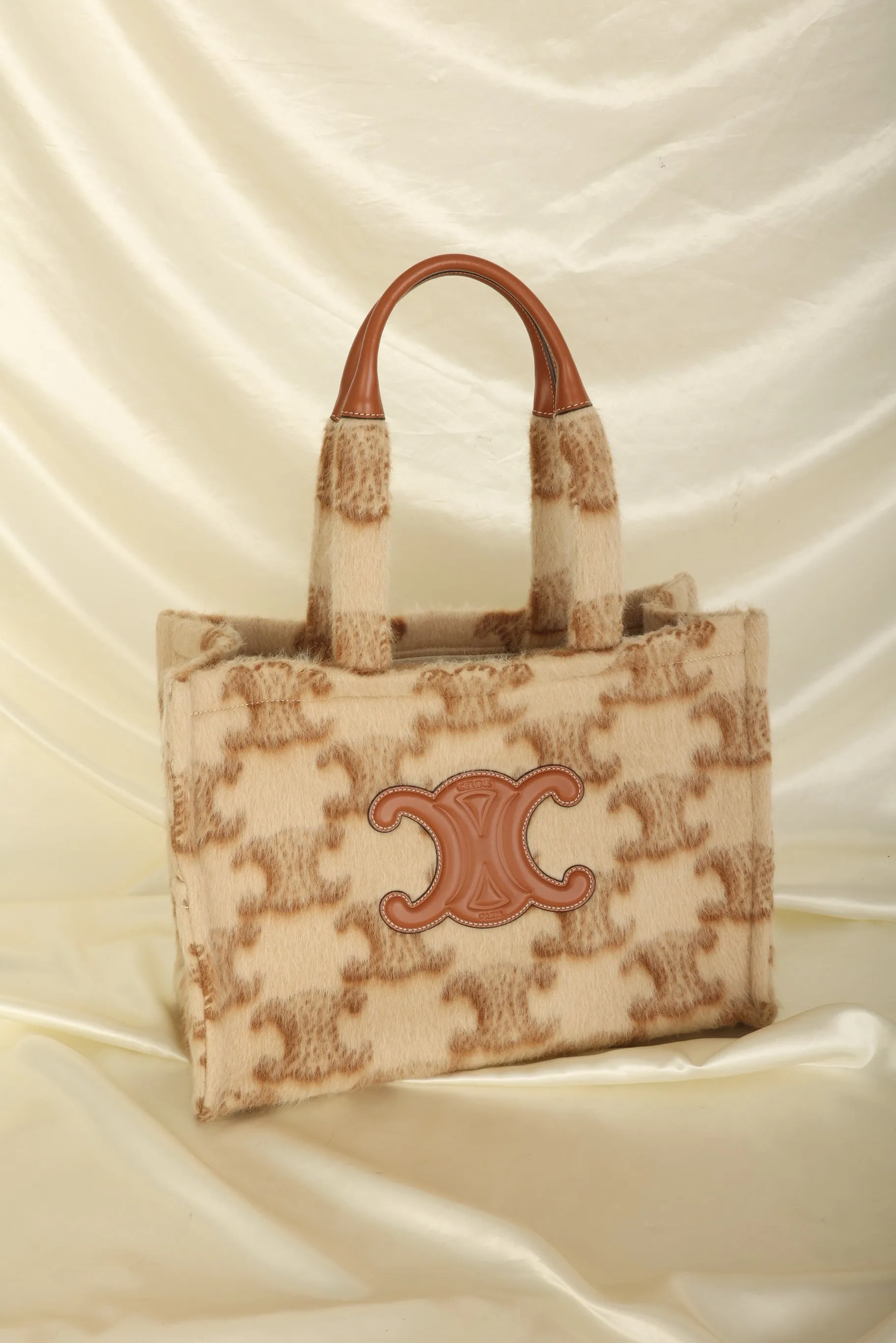 Celine Wool Cabas Thais Triomphe Tote