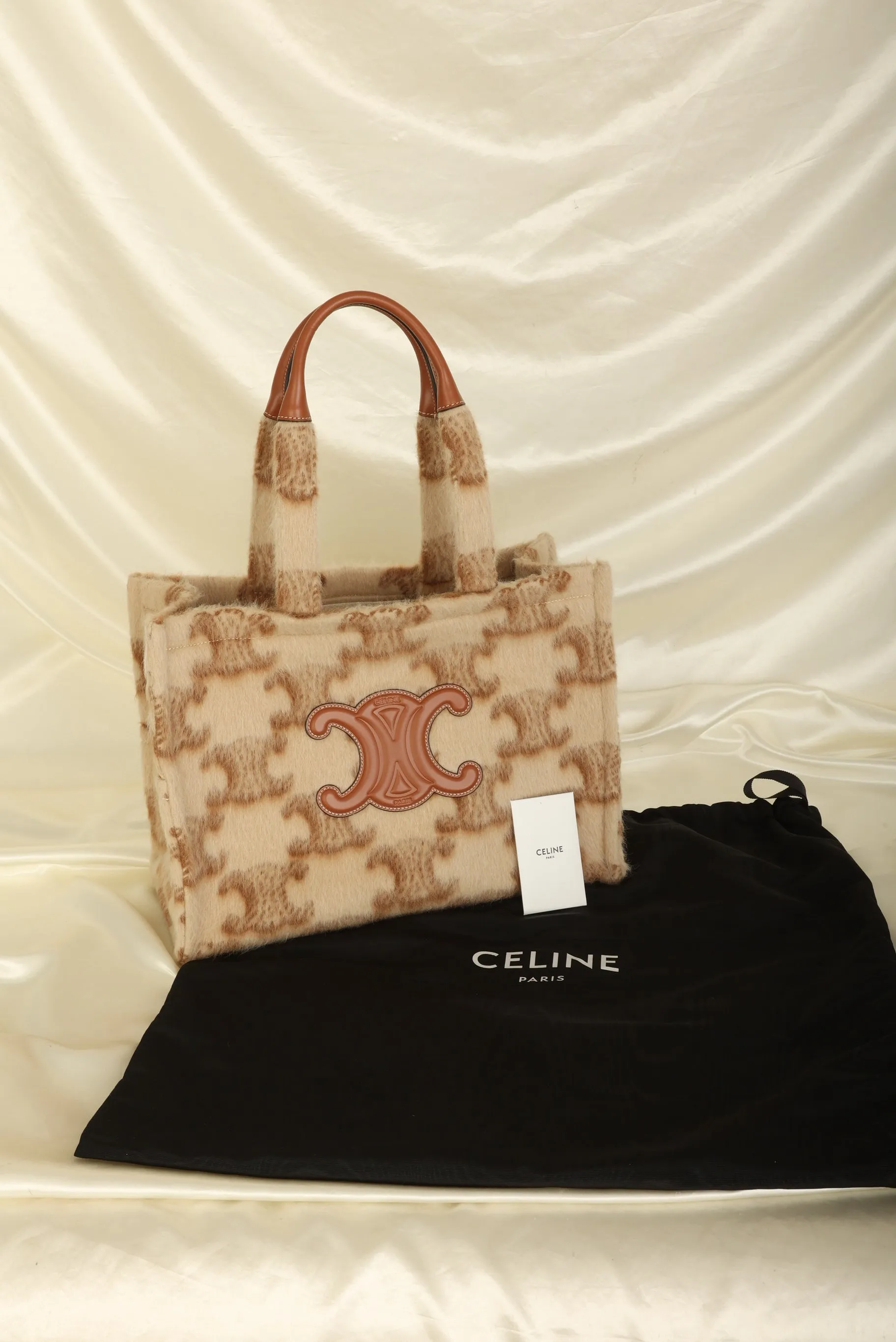 Celine Wool Cabas Thais Triomphe Tote