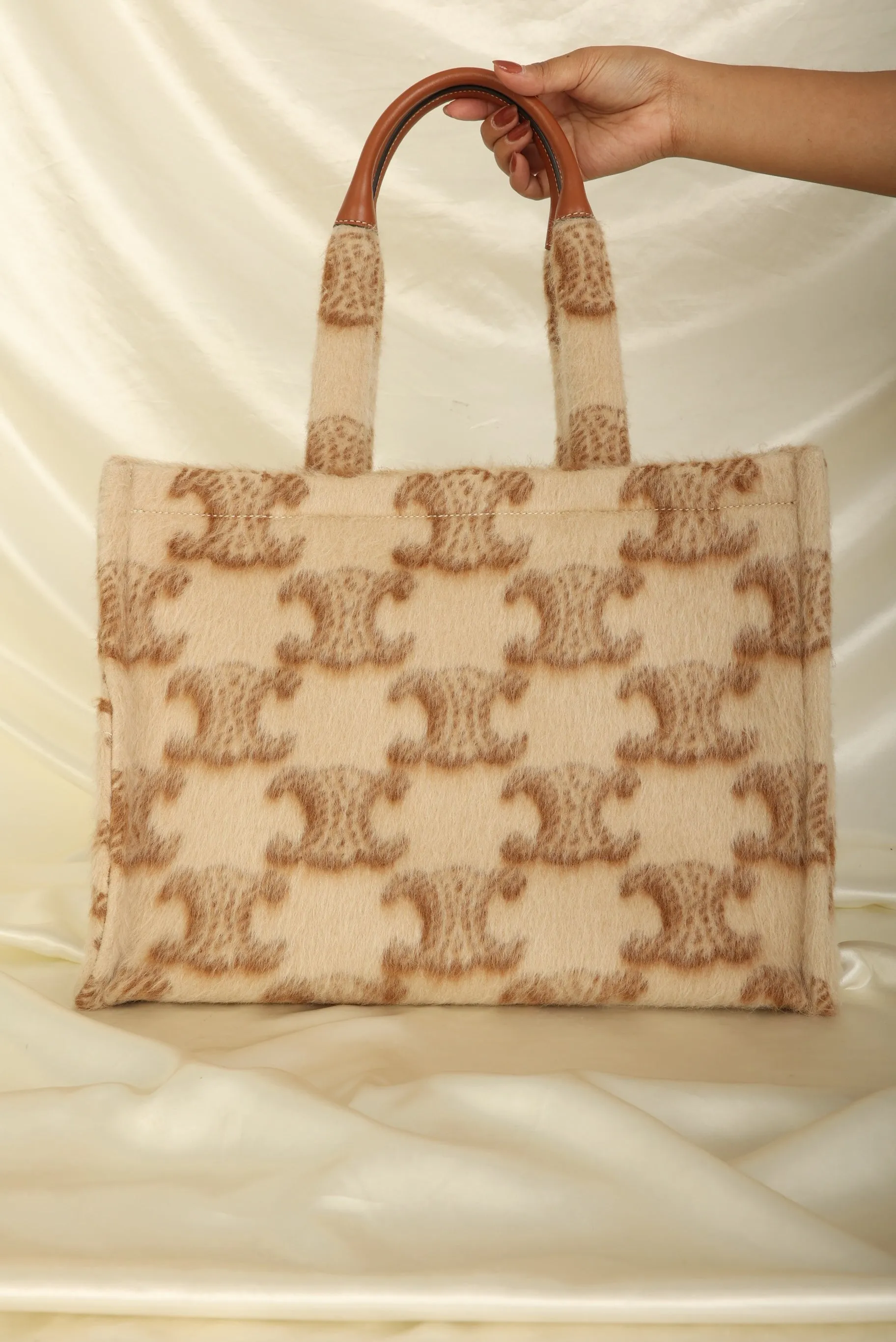 Celine Wool Cabas Thais Triomphe Tote