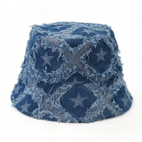 Chokore Distressed Pattern Denim Bucket Hat