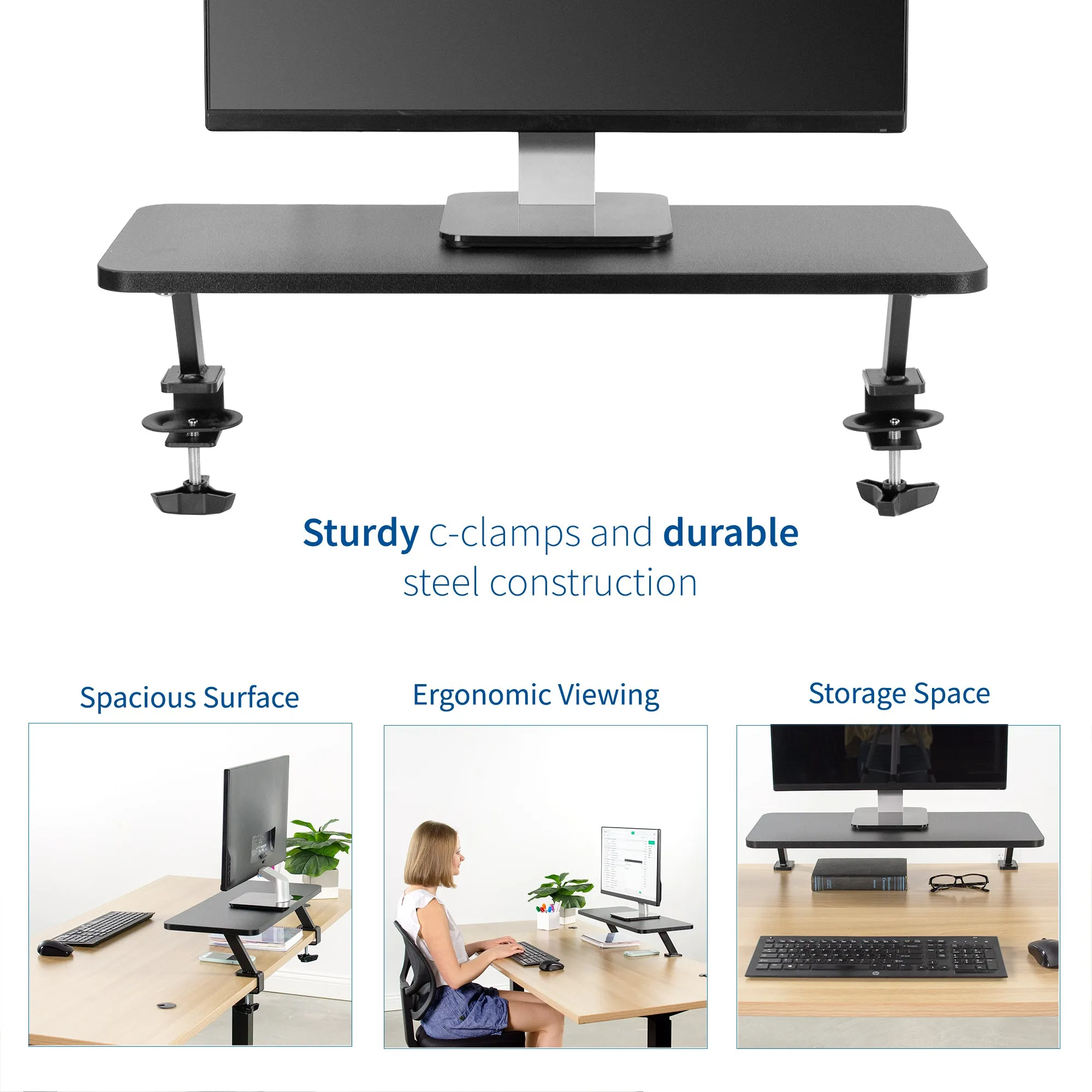 Clamp-on Shelf Monitor Riser