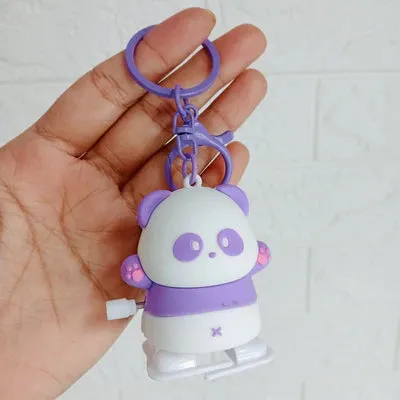 Cute Panda Windup Silicon Keychain With Bagcharm (Choose From Drop Down Menu)