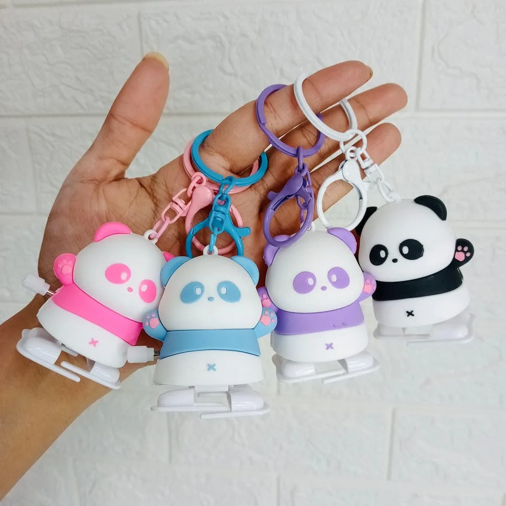 Cute Panda Windup Silicon Keychain With Bagcharm (Choose From Drop Down Menu)