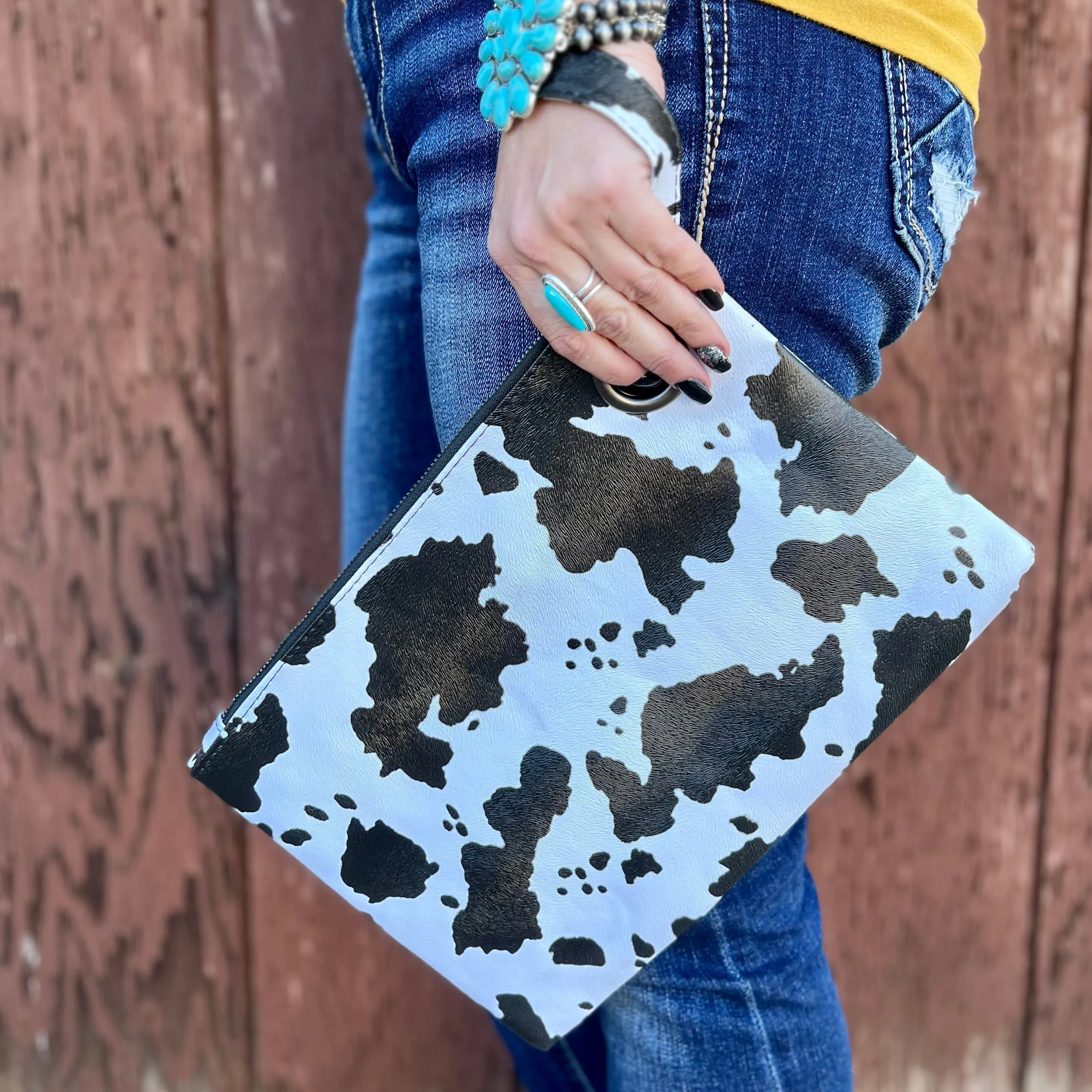 Dani Cow Wristlet