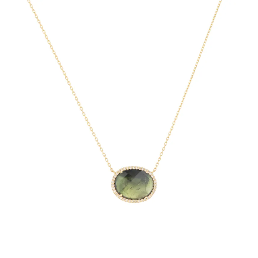 Dark Green Tourmaline Stella Necklace