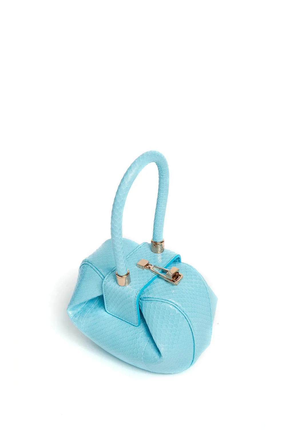 Demi Bag in Pale Blue Snakeskin