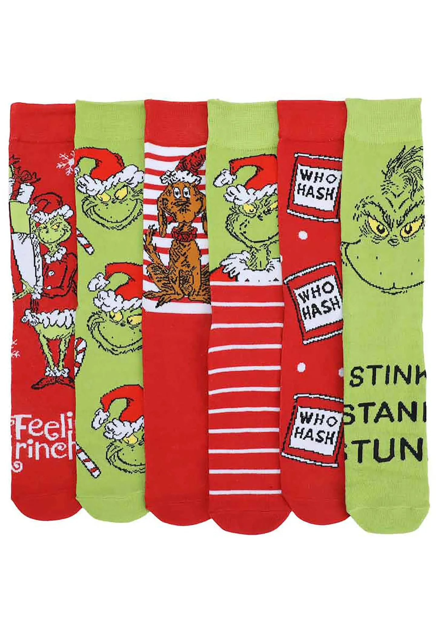 Dr Seuss The Santa Grinch Tin Tote 6PC Sock Gift Set