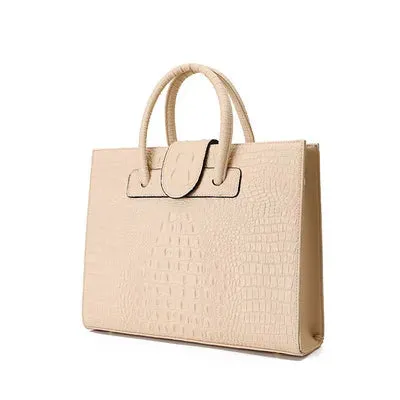 Exquisite Crocodile Pattern Genuine Leather Women's Shoulder Bag - Luxury Fashion for Business and Office, Perfect for Businesswomen and Professionals