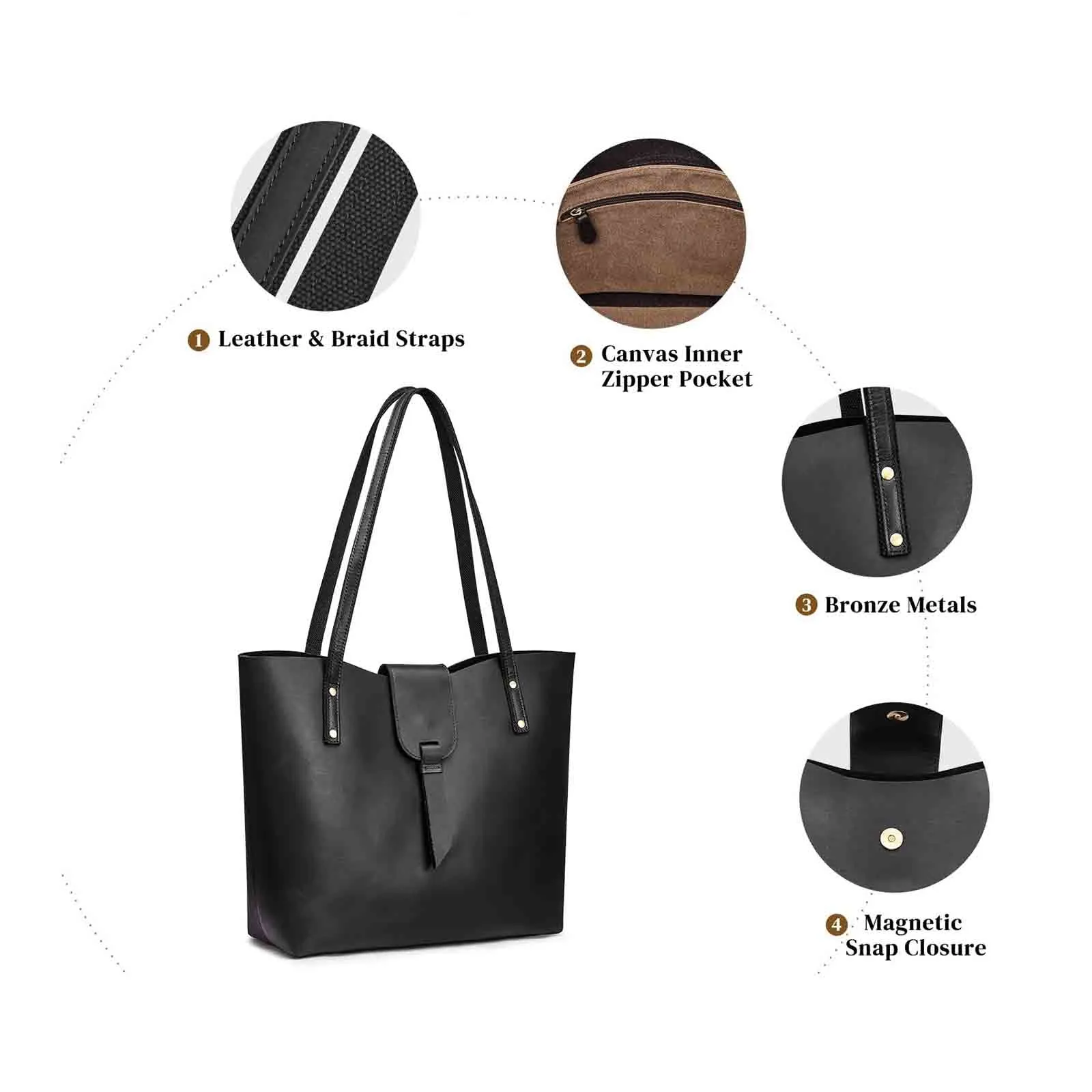 Genuine Leather Tote Purse