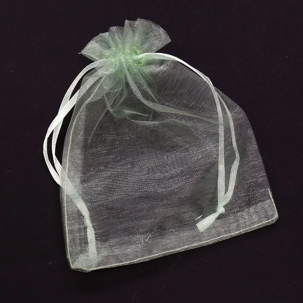 Gift Bag Light Green Organza Rectangle 86x132mm-Pack of 10