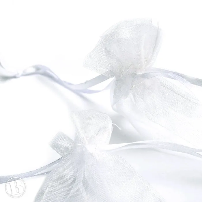 Gift Bag White Organza Rectangle 70x90mm - Pack of 20