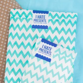 GIFT WRAP UPGRADE: LARGE ITEMS, Light Blue ZigZag