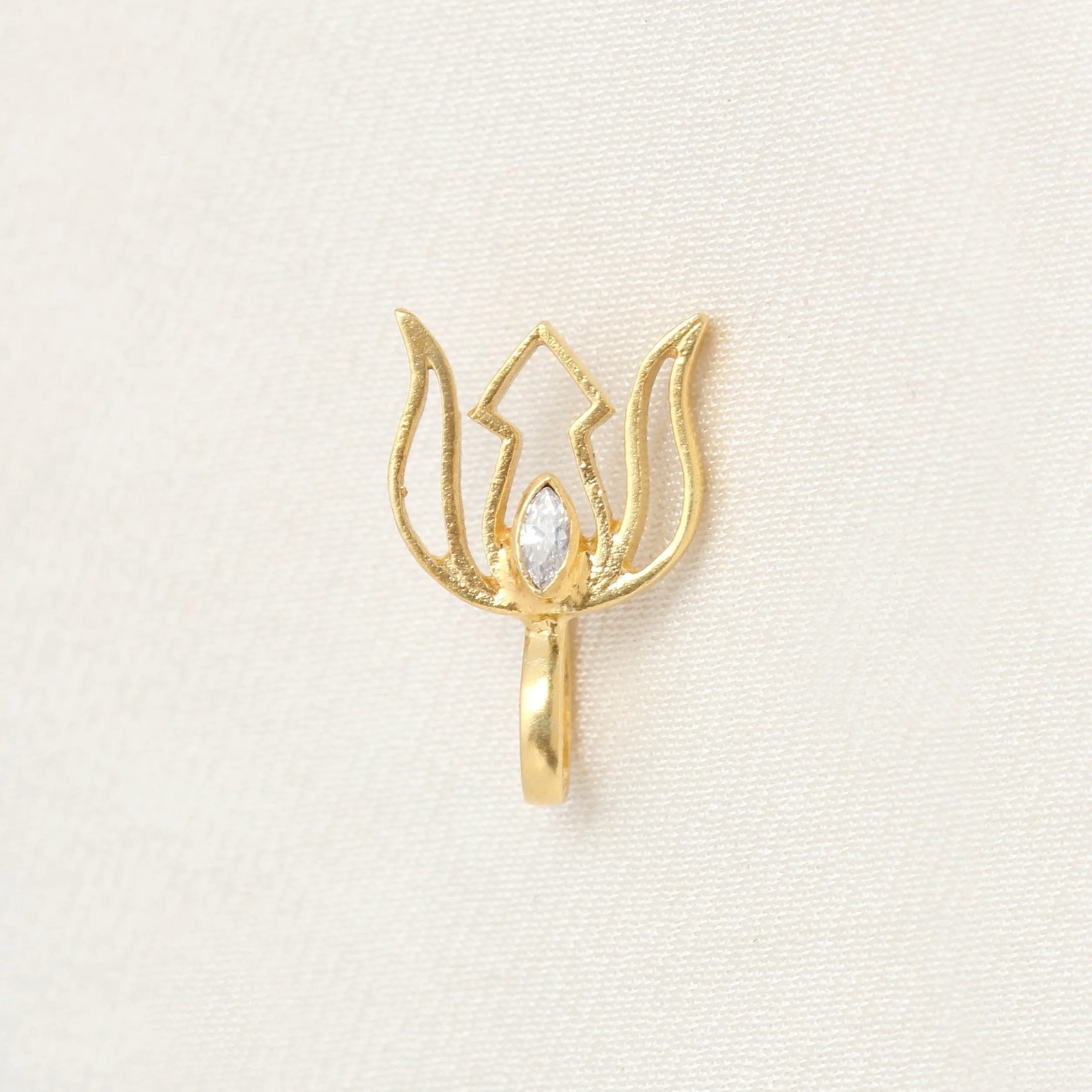 Gold Plated Silver Lotus Nose Clip