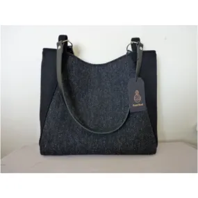 Harris Tweed Bag - Embsay Tote Bag - Charcoal & Black