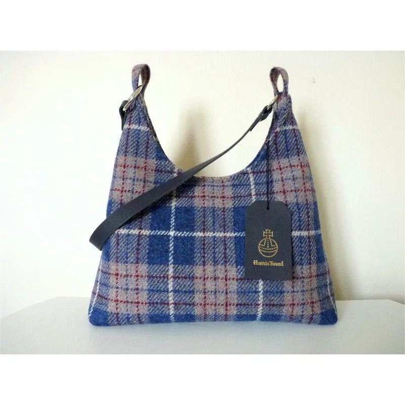 Harris Tweed Bag - Sedbergh Shoulder Bag - Blue & Beige Check