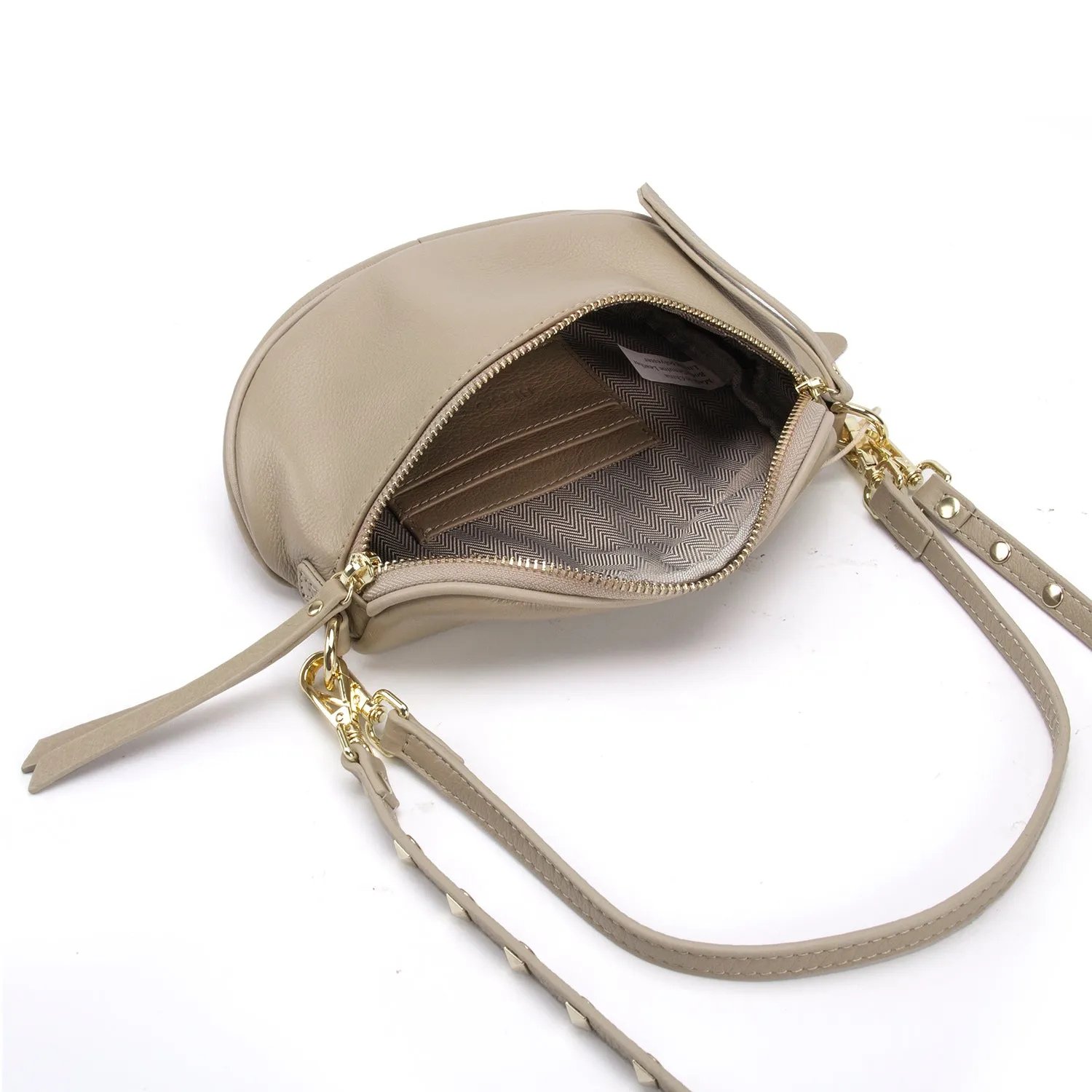 Hi Ho & Co Mini Rocker Bag Taupe/Gold