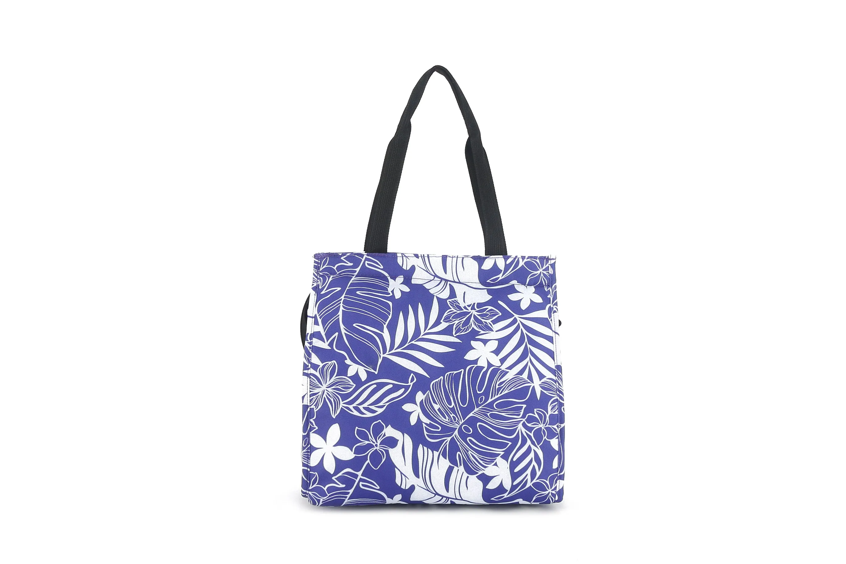 Insulated Lunch Tote Small Monstera Plumeria Purple