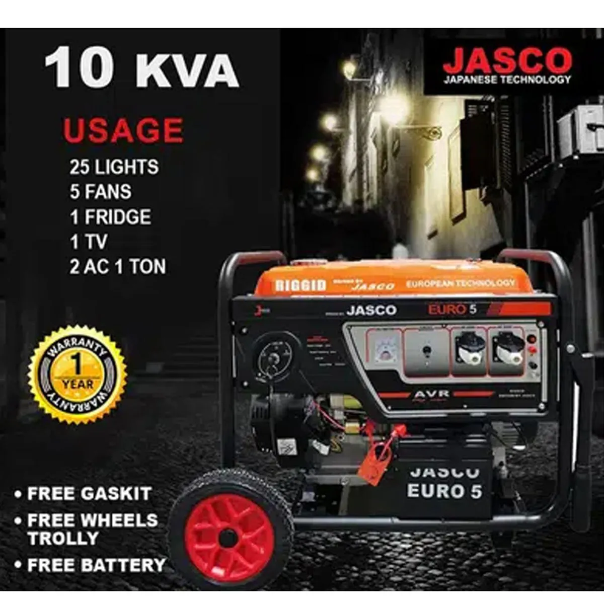 Jasco RG-10500 Generator 10.5 kva Rigid