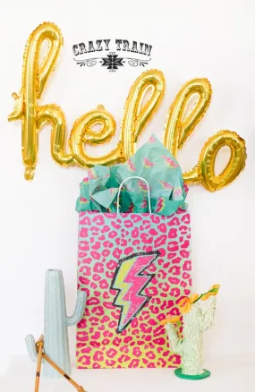 LARGE Bolt Leopard Swag Gift Bag