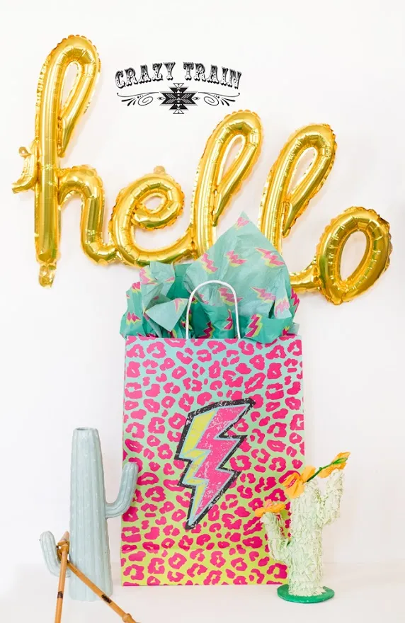 LARGE Bolt Leopard Swag Gift Bag