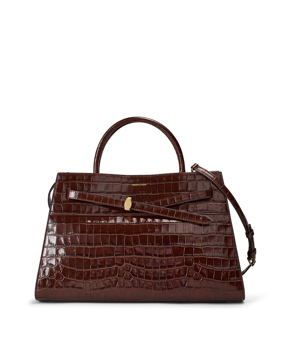 Large Croc-Embossed Veronica Beard Dash Bag