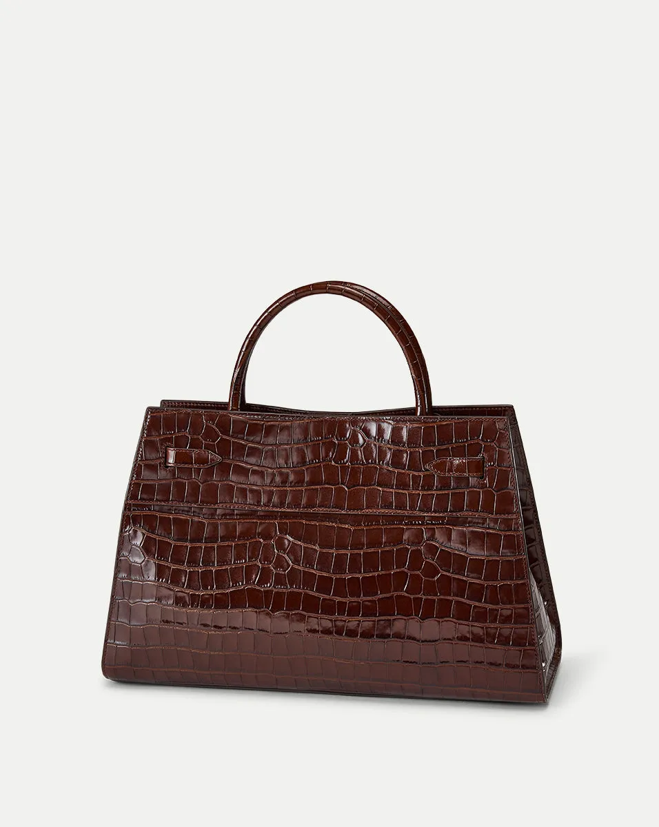 Large Croc-Embossed Veronica Beard Dash Bag