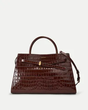 Large Croc-Embossed Veronica Beard Dash Bag