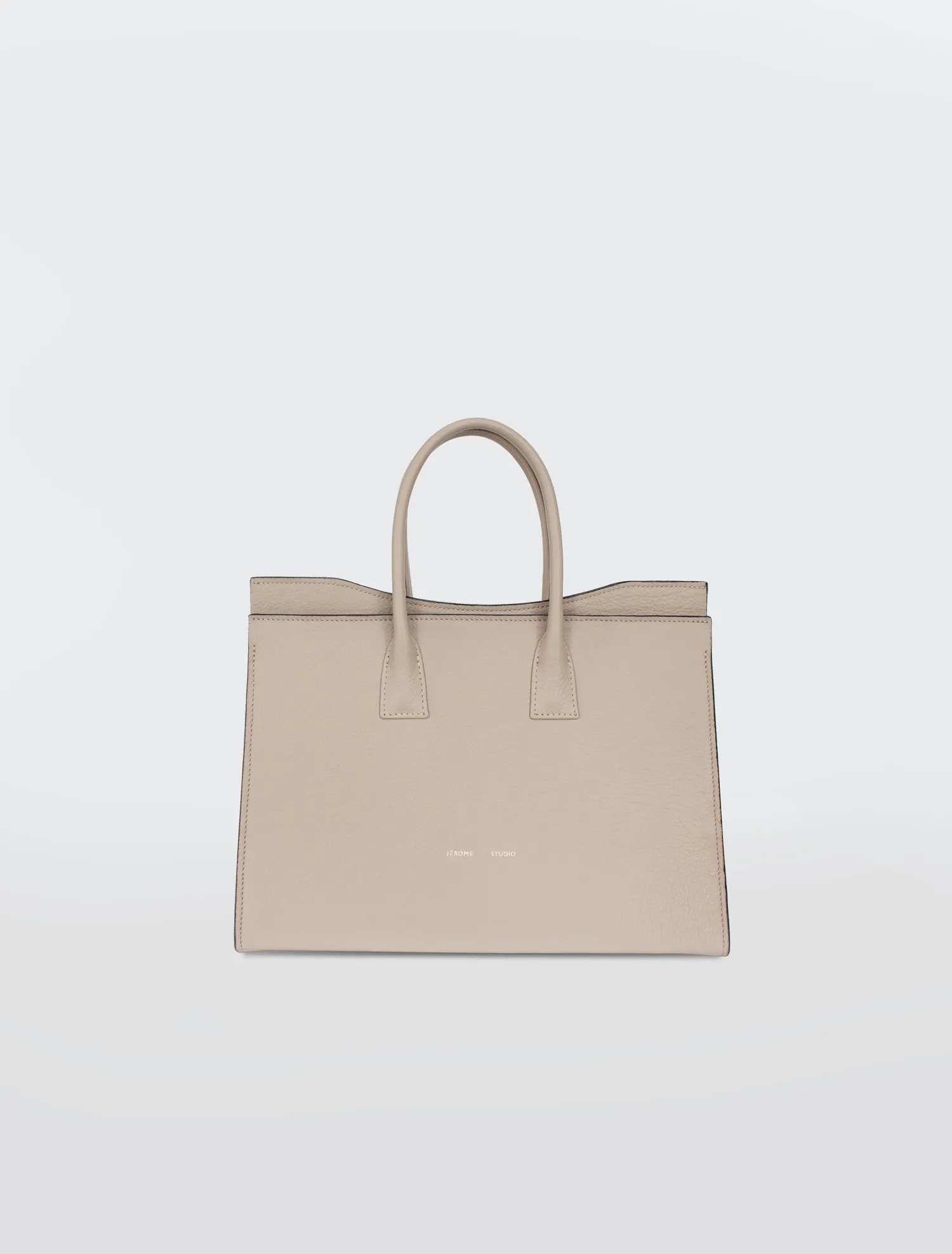 LEATHER TOTE BAG "BENT" IN BEIGE