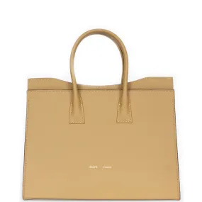 LEATHER TOTE BAG "BENT" IN CORN