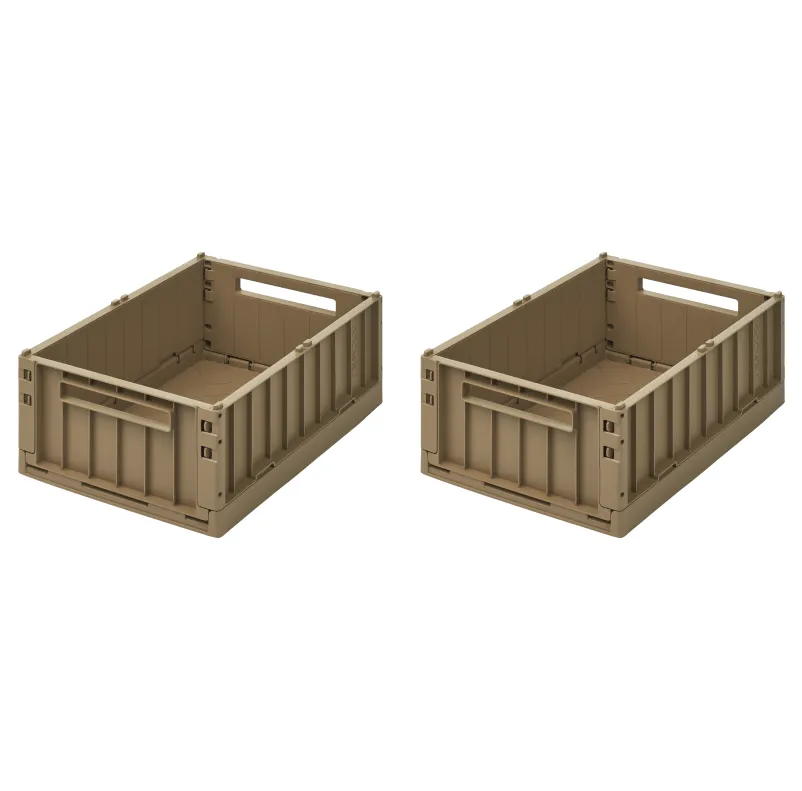 Liewood Weston Medium Storage Crate - Oat (2 Pack)