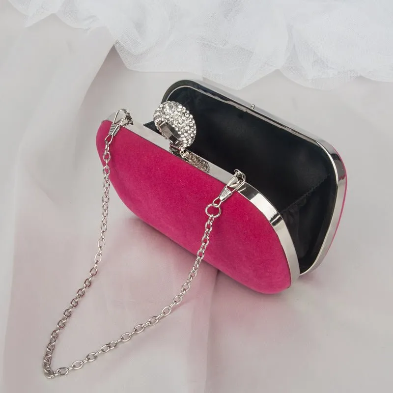 Luxy Moon Velvet Diamond Ring Snap Clutch Purse