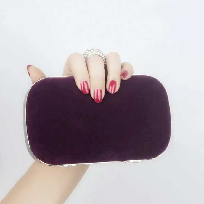 Luxy Moon Velvet Diamond Ring Snap Clutch Purse