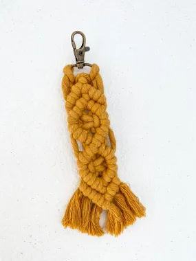 Macrame Keychain in Mustard