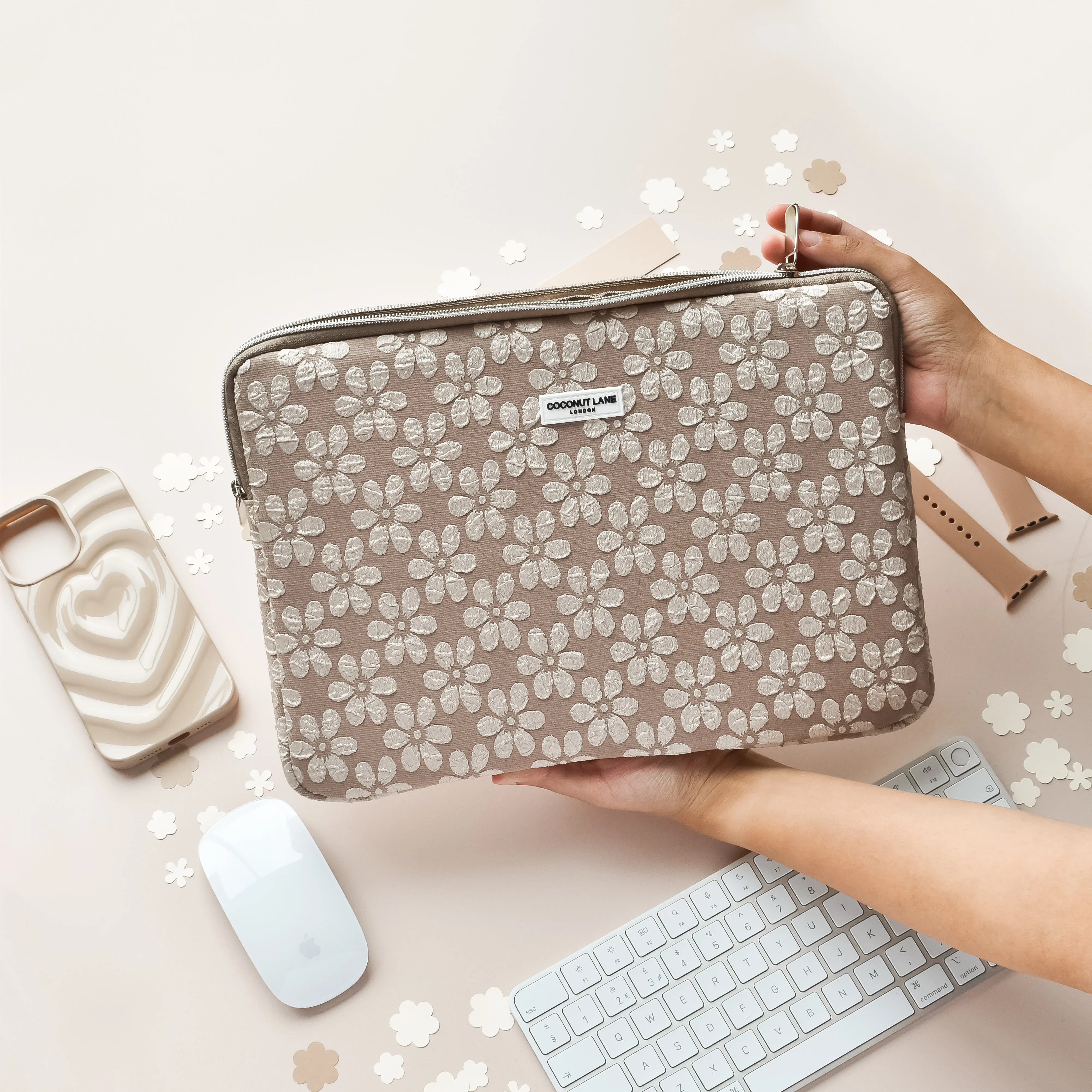 Mocha Flower Laptop Sleeve