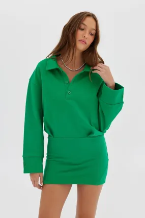 Polo Sweater Dress - Bottega Green