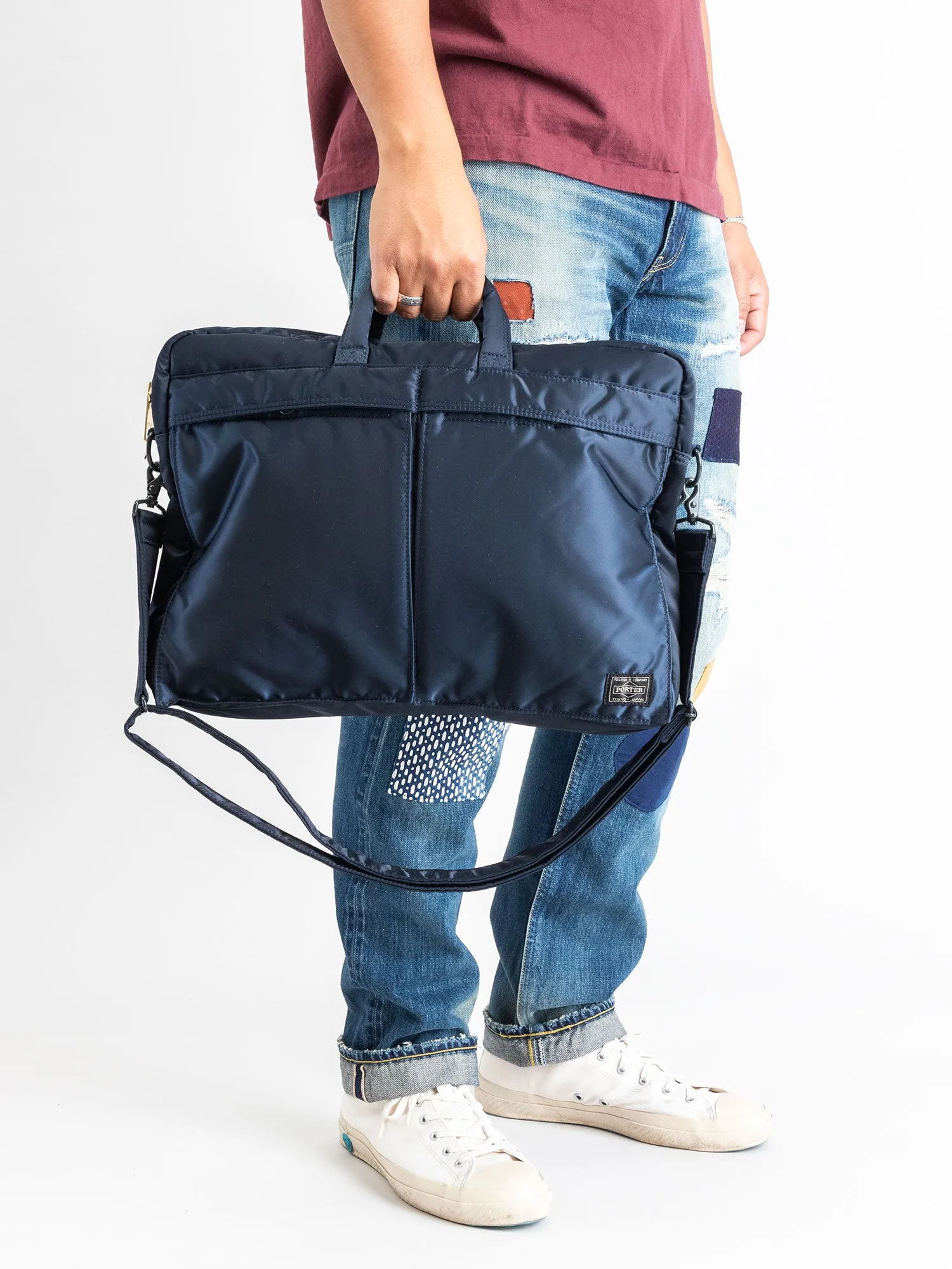 "Tanker" 2-Way Briefcase in Iron Blue