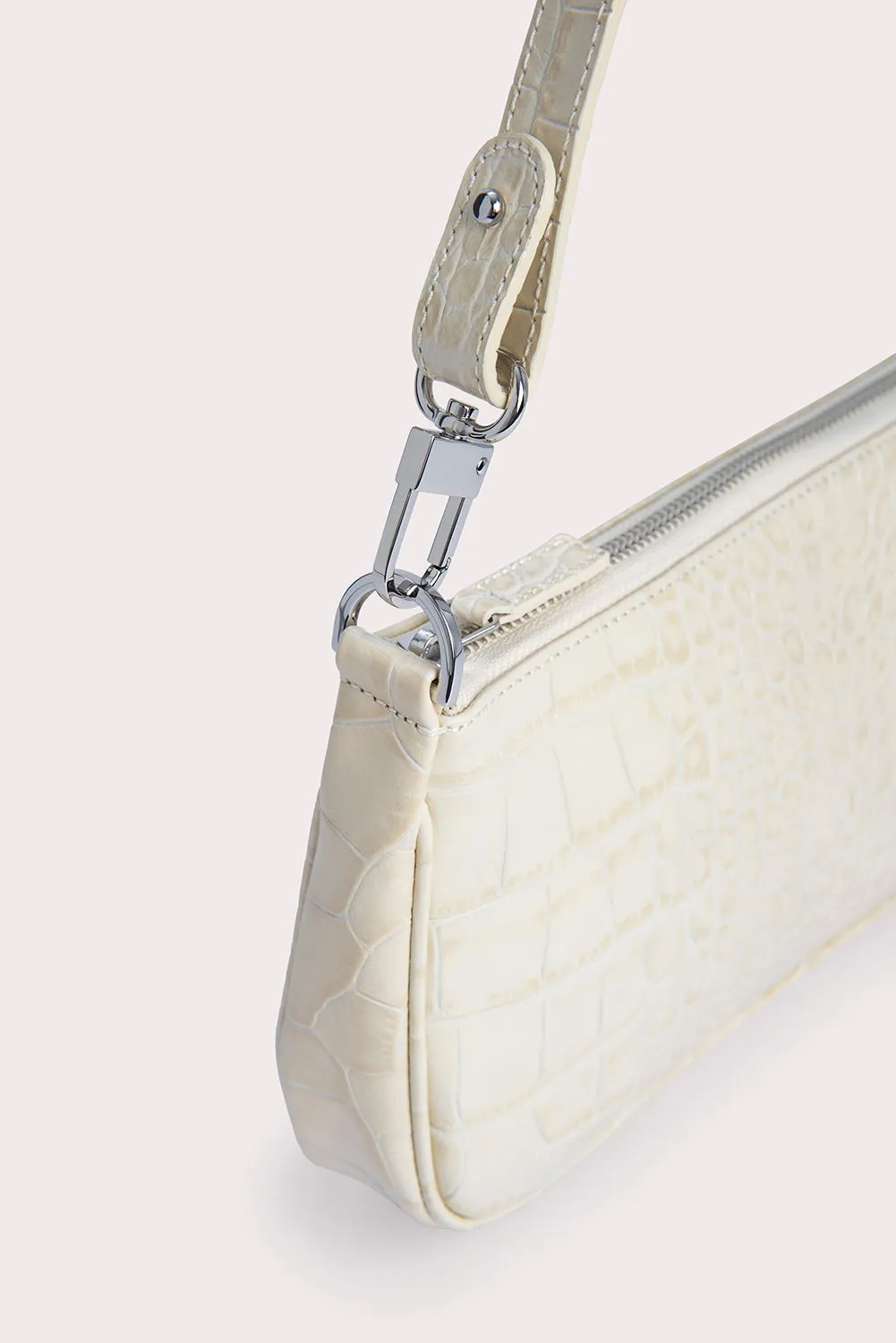 Rachel Cream Croco Embossed Leather