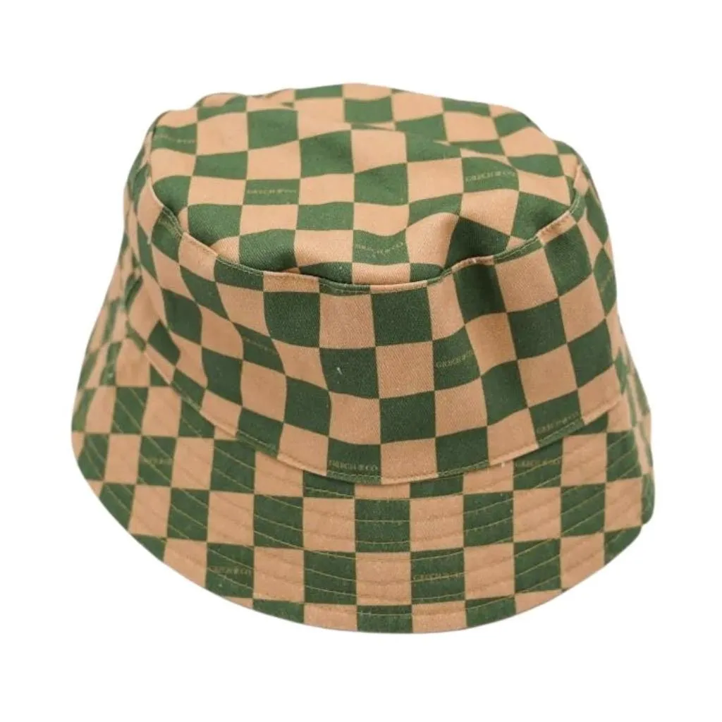 Reversible Bucket Hat - Checks  Sunset    Orchard