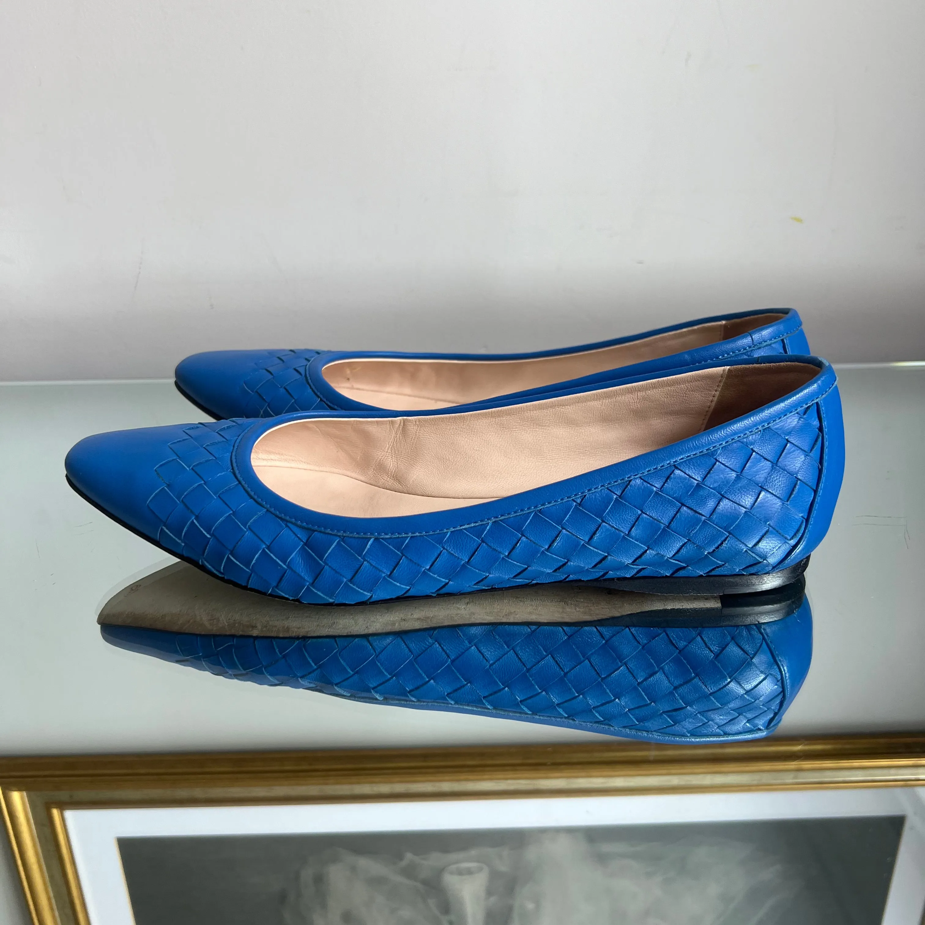 Sapatilha Bottega Veneta Intrecciato Azul Royal