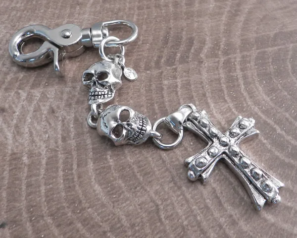 Skull and Bolt Cross Clip-On