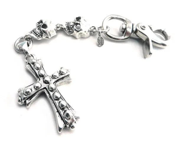 Skull and Bolt Cross Clip-On