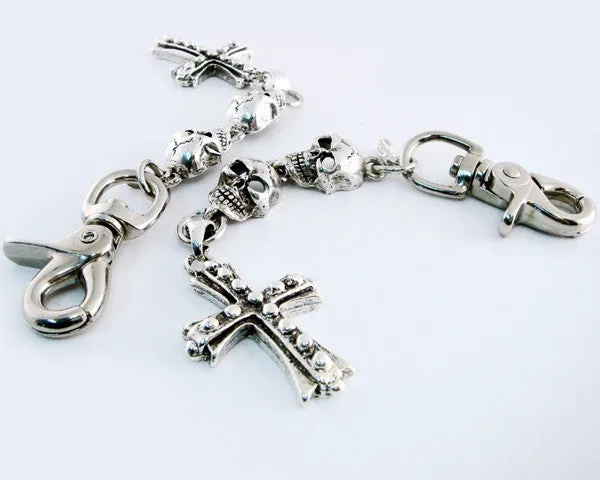 Skull and Bolt Cross Clip-On