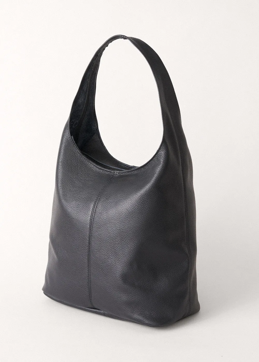 SLOUCH LEATHER BAG - BLACK