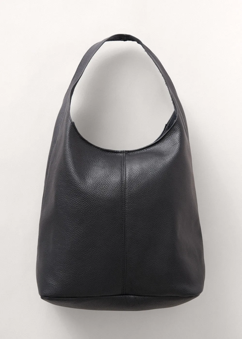 SLOUCH LEATHER BAG - BLACK