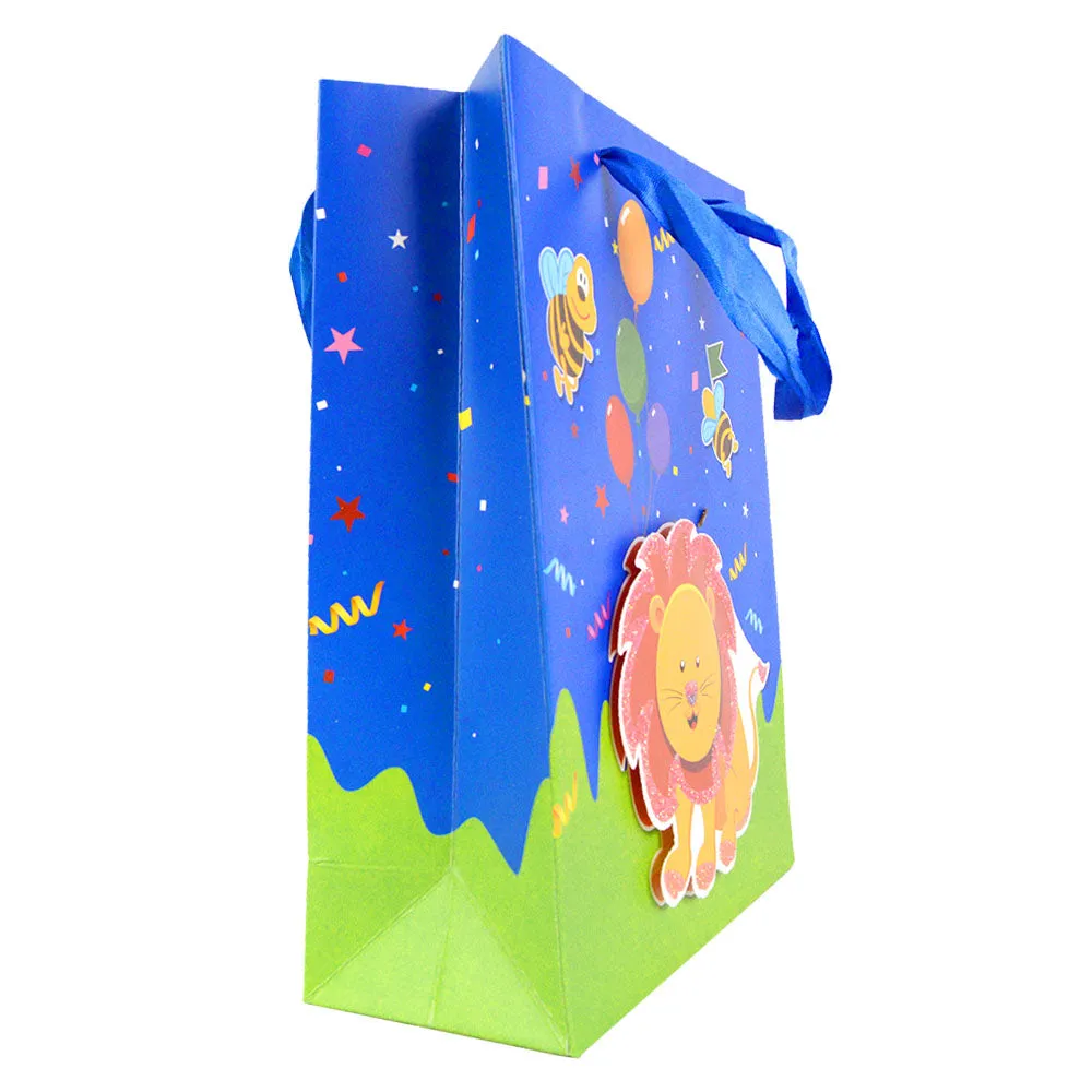 Small Gift Bag with 3D Animal Print - Set of 4