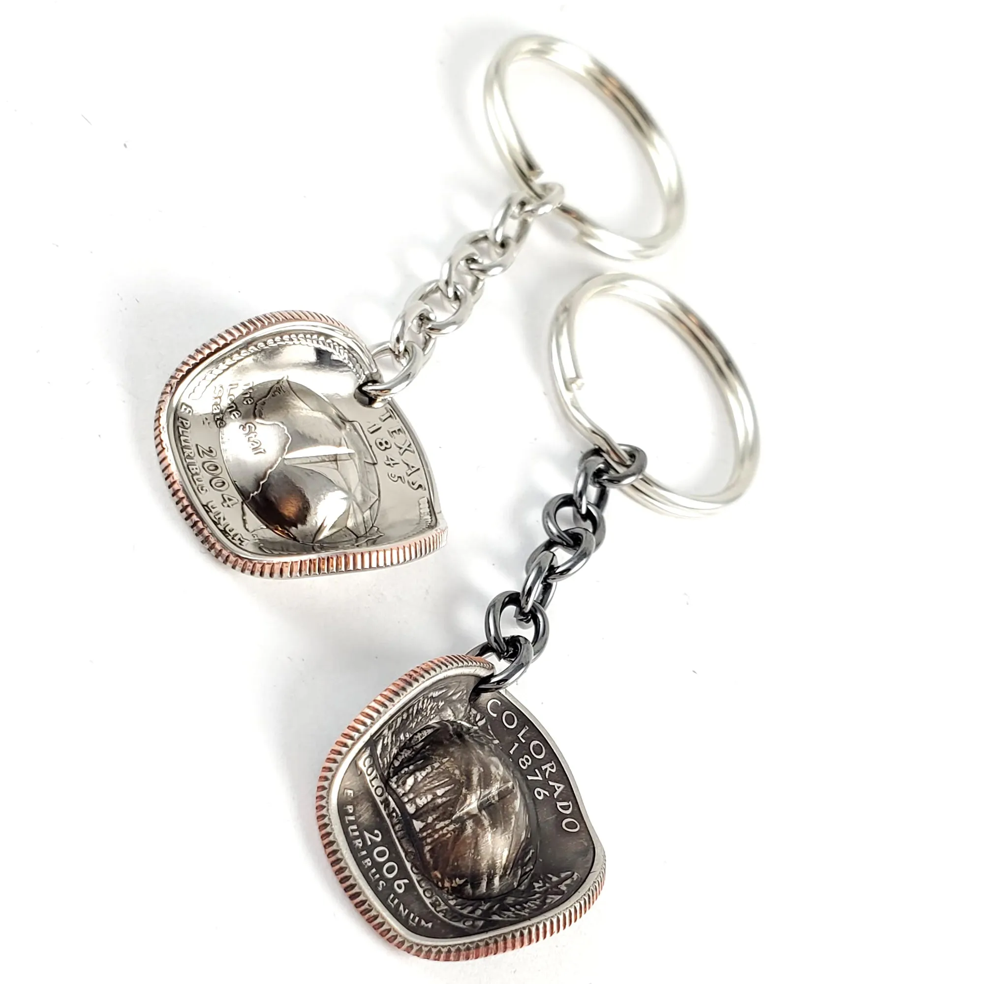 State Quarter Cowboy Hat Coin Keychain - Wholesale