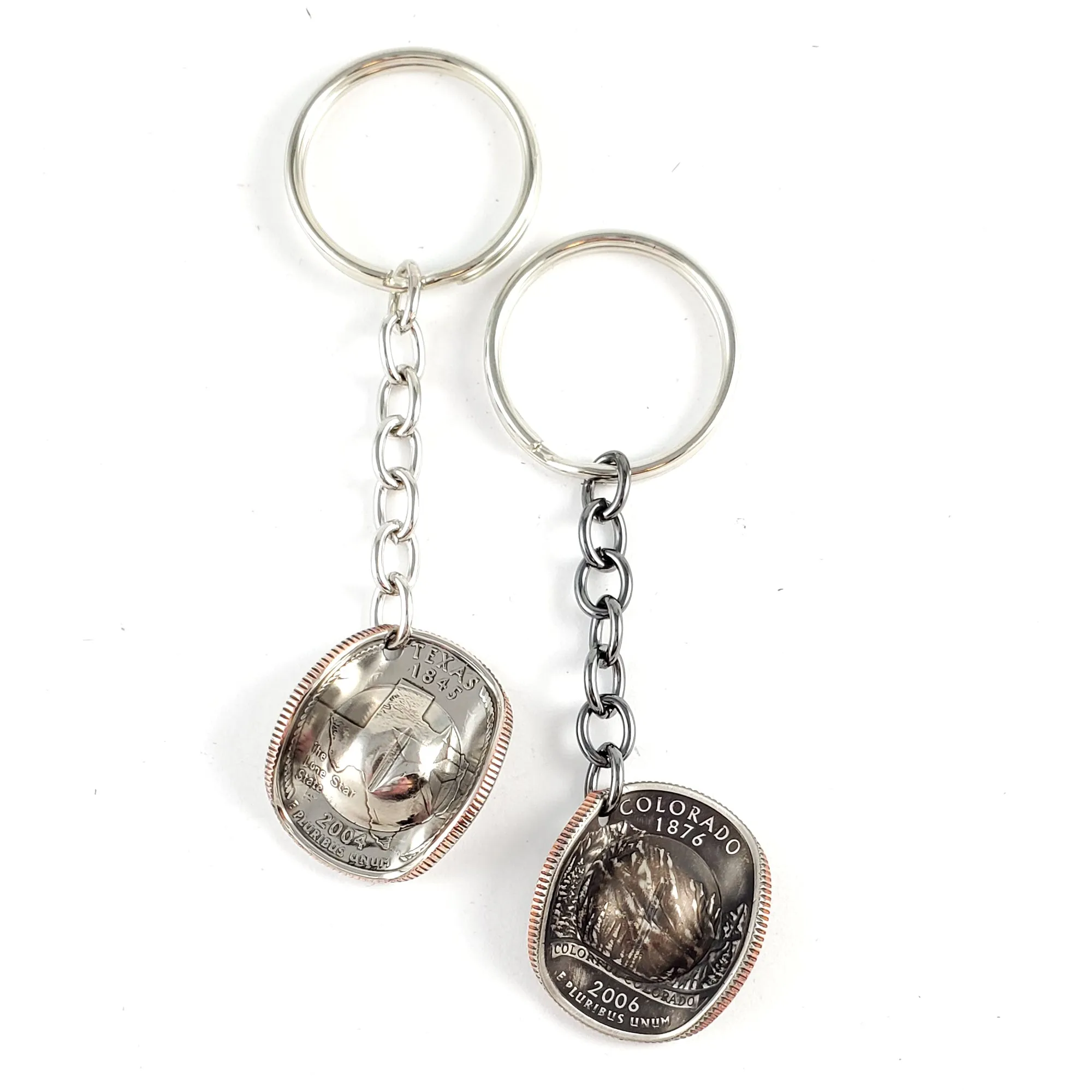 State Quarter Cowboy Hat Coin Keychain - Wholesale